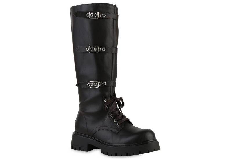 VAN HILL 841834 Schnürstiefel Damen Leicht Gefütterte Schnürstiefel Stiefel Schnallen von VAN HILL