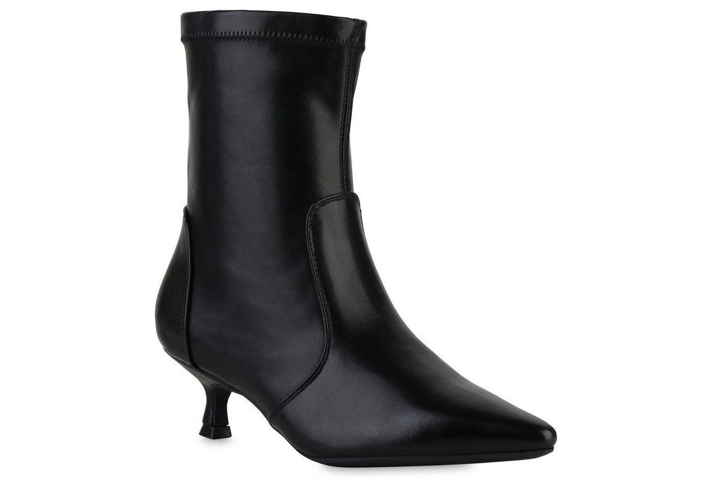 VAN HILL 841845 Stiefelette Damen Klassische Stiefeletten Spitze Stiletto Basic von VAN HILL