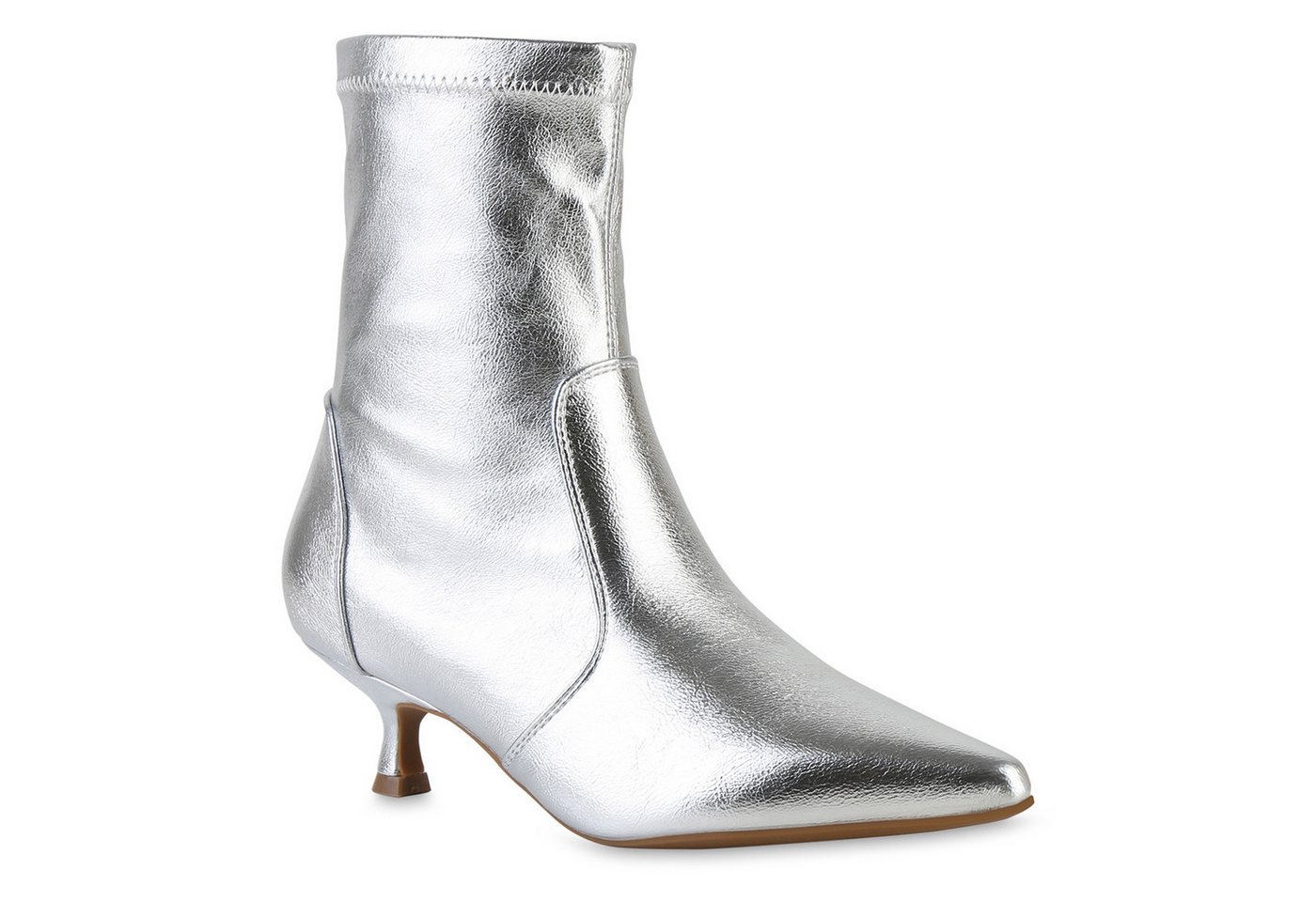 VAN HILL 841845 Stiefelette Damen Klassische Stiefeletten Spitze Stiletto Basic von VAN HILL