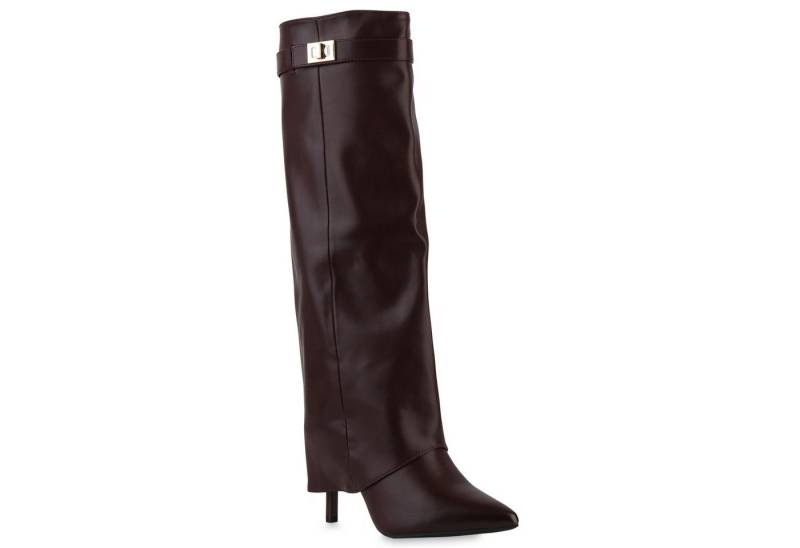 VAN HILL 841851 Stiefel Damen Klassische Stiefel Stiletto Spitze Schnallen von VAN HILL
