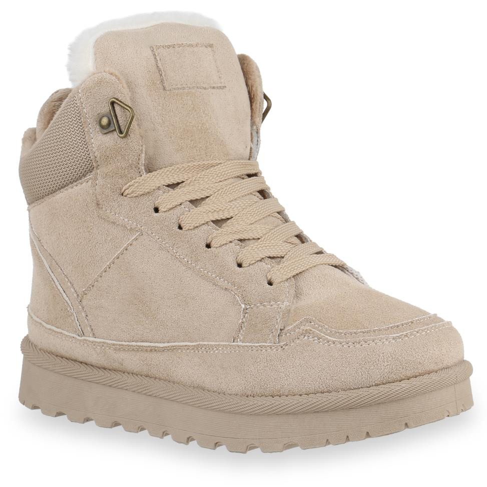 VAN HILL 841867 Sneaker Damen Warm Gefütterte Sneaker High Bequeme Profil-Sohle von VAN HILL