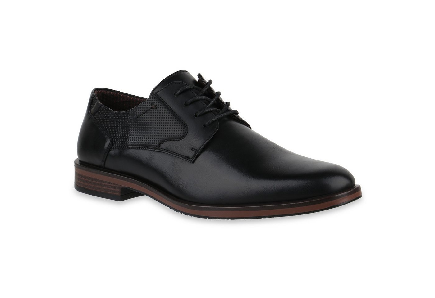 VAN HILL 841876 Budapester Herren Klassische Schnürer Business Elegant Holzoptikabsatz von VAN HILL