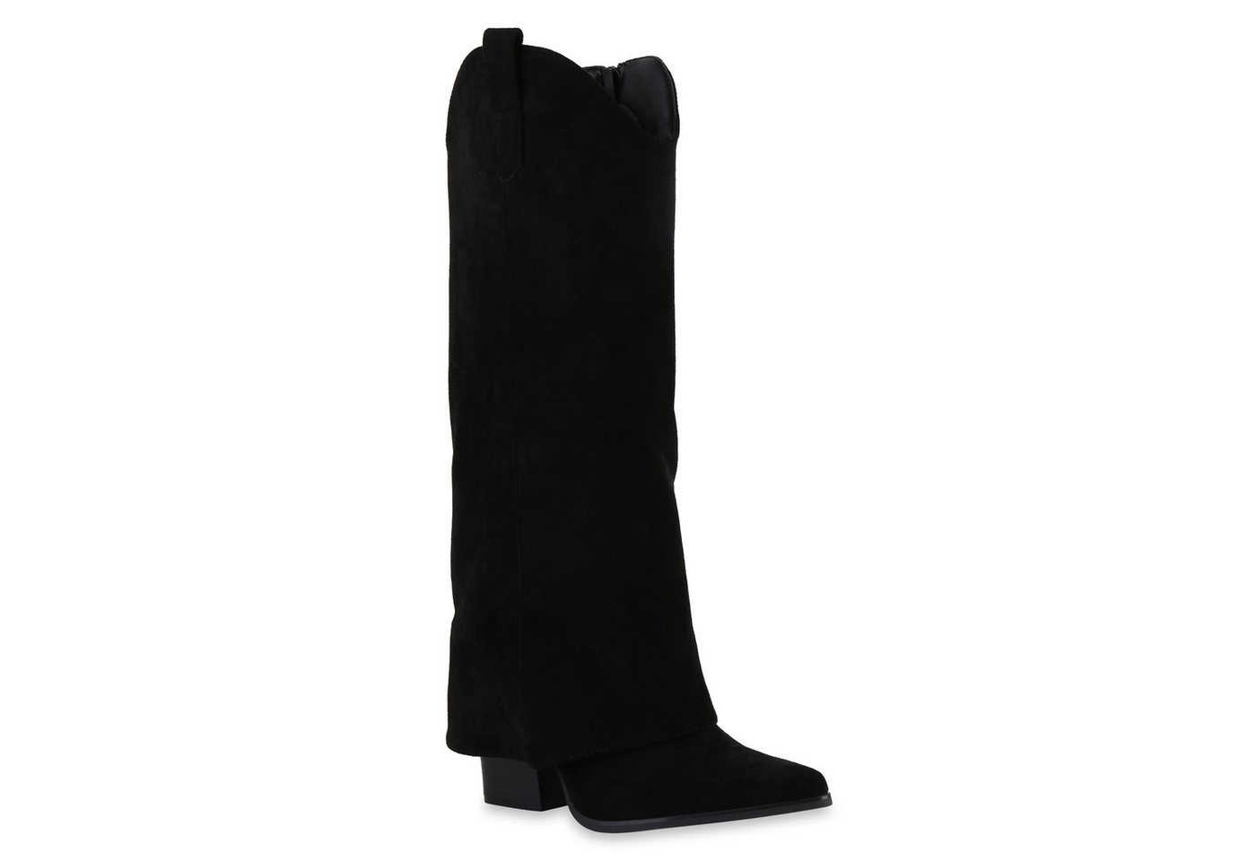 VAN HILL 841893 Cowboystiefel Damen Leicht Gefüttert Cowboystiefel Stiefel Holzoptikabsatz Schuh von VAN HILL