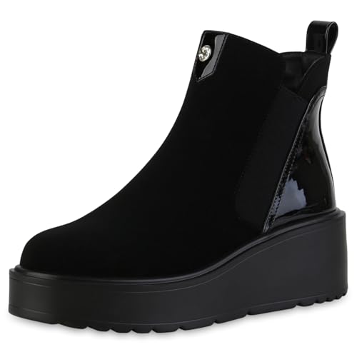 VAN HILL Damen Keilstiefeletten Keilabsatz Lack Trendy Schuhe 216206 Schwarz Lack 36 VAN HILL Damen Keilstiefeletten Keilabsatz Lack Trendy Schuhe 216206 Schwarz Lack 36 von VAN HILL