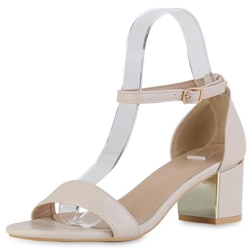 VAN HILL Damen Klassische Sandaletten Blockabsatz Basic Klassisch Schuhe 214217 Beige Klassisch 38 VAN HILL Damen Klassische Sandaletten Blockabsatz Basic Klassisch Schuhe 214217 Beige Klassisch 38 von VAN HILL