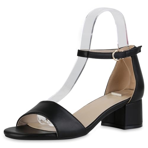 VAN HILL Damen Klassische Sandaletten Blockabsatz Basic Klassisch Schuhe 215204 Schwarz 36 VAN HILL Damen Klassische Sandaletten Blockabsatz Basic Klassisch Schuhe 215204 Schwarz 36 von VAN HILL