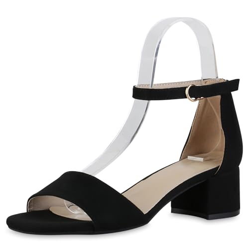 VAN HILL Damen Klassische Sandaletten Blockabsatz Basic Klassisch Schuhe 215208 Schwarz Velours 38 VAN HILL Damen Klassische Sandaletten Blockabsatz Basic Klassisch Schuhe 215208 Schwarz Velours 38 von VAN HILL