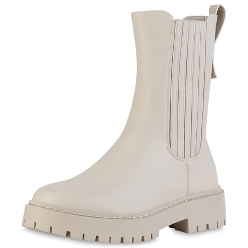 VAN HILL Damen Klassische Stiefel Blockabsatz Plateau Vorne Trendy Schuhe 213755 Beige 36 VAN HILL Damen Klassische Stiefel Blockabsatz Plateau Vorne Trendy Schuhe 213755 Beige 36 von VAN HILL