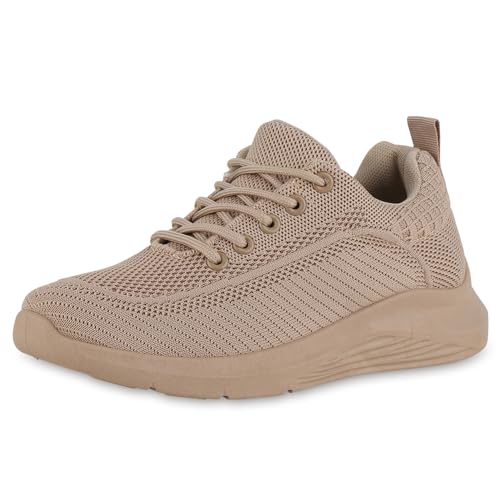 VAN HILL Damen Laufschuhe Flach Strick Sportlich Schuhe 214716 Khaki 38 VAN HILL Damen Laufschuhe Flach Strick Sportlich Schuhe 214716 Khaki 38 von VAN HILL