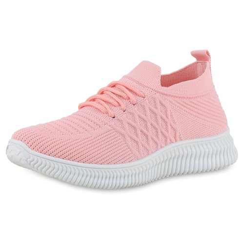 VAN HILL Damen Laufschuhe Flach Strick Sportlich Schuhe 217222 Hellpink 38 VAN HILL Damen Laufschuhe Flach Strick Sportlich Schuhe 217222 Hellpink 38 von VAN HILL