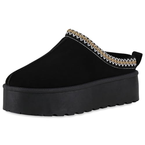 VAN HILL Damen Pantoffeln Plateau Prints Bequem Schuhe 213733 Schwarz Gold 40 VAN HILL Damen Pantoffeln Plateau Prints Bequem Schuhe 213733 Schwarz Gold 40 von VAN HILL