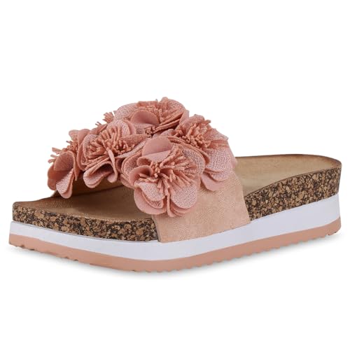 VAN HILL Damen Pantoletten Plateau Volants Trendy Schuhe 215042 Rosa 36 VAN HILL Damen Pantoletten Plateau Volants Trendy Schuhe 215042 Rosa 36 von VAN HILL