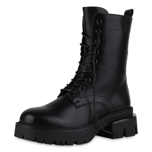 VAN HILL Damen Plateau Boots Blockabsatz Profilsohle Trendy Schuhe 216113 Schwarz 36 VAN HILL Damen Plateau Boots Blockabsatz Profilsohle Trendy Schuhe 216113 Schwarz 36 von VAN HILL