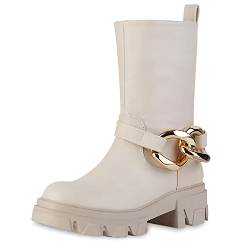 VAN HILL Damen Plateau Boots Blockabsatz Stiefeletten Freizeit Schuhe Ketten Stiefel Profilsohle Booties Absatzschuhe 201905 Beige 41 VAN HILL Damen Plateau Boots Blockabsatz Stiefeletten Freizeit Schuhe Ketten Stiefel Profilsohle Booties Absatzschuhe 201905 Beige 41 von VAN HILL