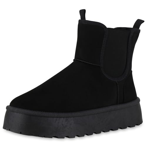 VAN HILL Damen Plateau Boots Plateau Profilsohle Trendy Schuhe 213401 Schwarz Gummizug 36 VAN HILL Damen Plateau Boots Plateau Profilsohle Trendy Schuhe 213401 Schwarz Gummizug 36 von VAN HILL