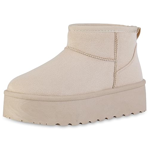 VAN HILL Damen Plateau Boots Plateau Profilsohle Trendy Schuhe 840596 213306 Beige 38 VAN HILL Damen Plateau Boots Plateau Profilsohle Trendy Schuhe 840596 213306 Beige 38 von VAN HILL