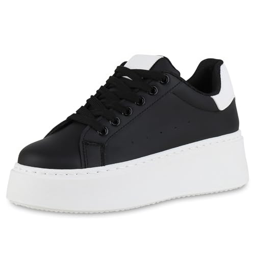 VAN HILL Damen Plateau Sneaker Keilabsatz Plateau Vorne Trendy Schuhe 214566 Schwarz Plateau 39 VAN HILL Damen Plateau Sneaker Keilabsatz Plateau Vorne Trendy Schuhe 214566 Schwarz Plateau 39 von VAN HILL
