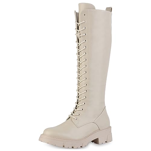 VAN HILL Damen Schnürstiefel Blockabsatz Plateau Vorne Trendy Schuhe 840594 213295 Beige 37 VAN HILL Damen Schnürstiefel Blockabsatz Plateau Vorne Trendy Schuhe 840594 213295 Beige 37 von VAN HILL