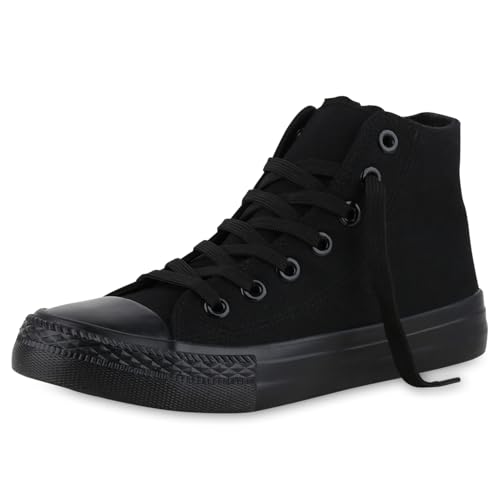 VAN HILL Damen Sneaker High Schnürer Bequeme Basic Freizeit Stoff Schuhe 215929 Schwarz 41 VAN HILL Damen Sneaker High Schnürer Bequeme Basic Freizeit Stoff Schuhe 215929 Schwarz 41 von VAN HILL