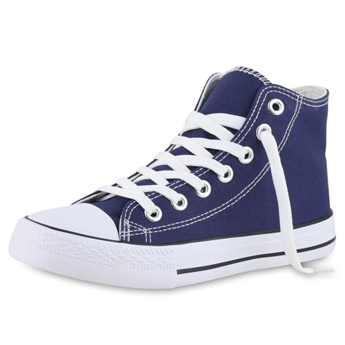 VAN HILL Damen Sneaker High Schnürer Bequeme Basic Freizeit Stoff Schuhe 215931 Dunkelblau 41 VAN HILL Damen Sneaker High Schnürer Bequeme Basic Freizeit Stoff Schuhe 215931 Dunkelblau 41 von VAN HILL