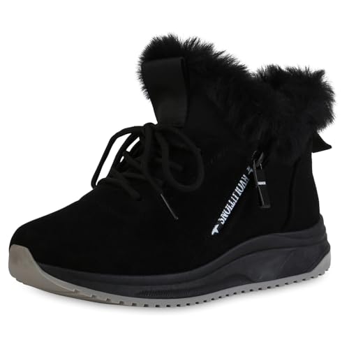 VAN HILL Damen Sneaker Low Keilabsatz Kunstfell Bequem Schuhe 216264 Schwarz 38 VAN HILL Damen Sneaker Low Keilabsatz Kunstfell Bequem Schuhe 216264 Schwarz 38 von VAN HILL