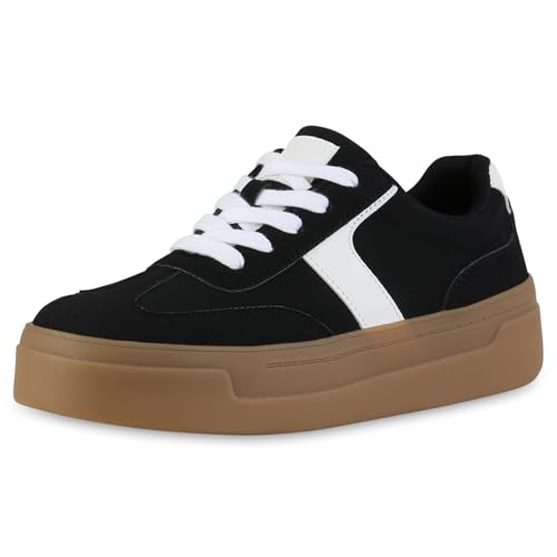 VAN HILL Damen Sneaker Low Plateau Basic Trendy Schuhe 216417 Schwarz 37 VAN HILL Damen Sneaker Low Plateau Basic Trendy Schuhe 216417 Schwarz 37 von VAN HILL