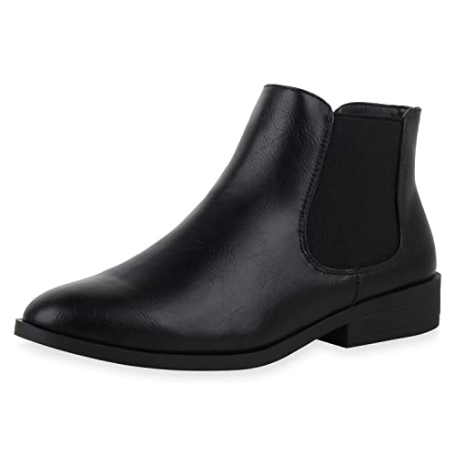 VAN HILL Damen Stiefeletten Lederoptik Chelsea Boots Blockabsatz Freizeit Schuhe Bequeme Kurzschaft-Stiefel Ankle Boots 610528 Schwarz PU 36 VAN HILL Damen Stiefeletten Lederoptik Chelsea Boots Blockabsatz Freizeit Schuhe Bequeme Kurzschaft-Stiefel Ankle Boots 610528 Schwarz PU 36 von VAN HILL