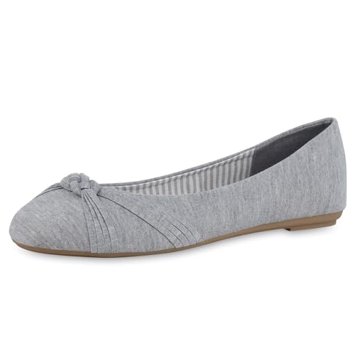 VAN HILL Damen Übergößen Klassische Ballerinas Flach Basic Klassisch Schuhe 215828 Grau 45 von VAN HILL