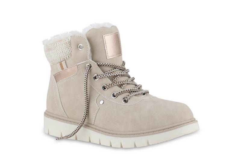 VAN HILL Damen Warm Gefüttert Worker Boots Stiefelette Strick Winter Schuhe Stiefelette Damen Warm Gefüttert Worker Boots Stiefelette Strick Winter von VAN HILL