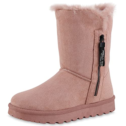 VAN HILL Damen Warm Gefütterte Winter Boots Stiefeletten Flache Zipper Schuhe Bequeme Profilsohle Booties Kunstfell Winterschuhe 209058 Rosa 37 VAN HILL Damen Warm Gefütterte Winter Boots Stiefeletten Flache Zipper Schuhe Bequeme Profilsohle Booties Kunstfell Winterschuhe 209058 Rosa 37 von VAN HILL