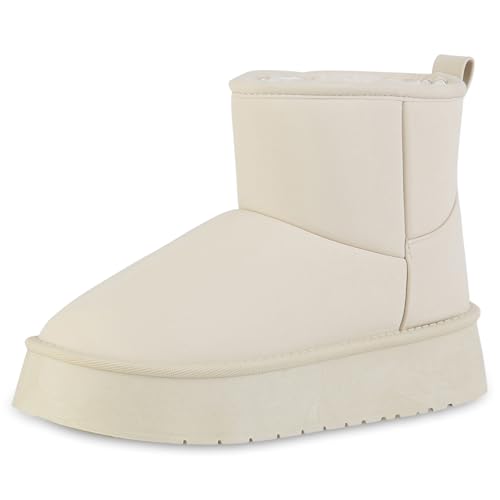 VAN HILL Damen Winter Boots Plateau Profilsohle Bequem Schuhe 216001 Beige 41 VAN HILL Damen Winter Boots Plateau Profilsohle Bequem Schuhe 216001 Beige 41 von VAN HILL