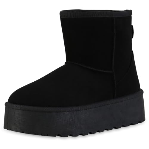 VAN HILL Damen Winter Boots Plateau Profilsohle Bequem Schuhe 216386 Schwarz 40 VAN HILL Damen Winter Boots Plateau Profilsohle Bequem Schuhe 216386 Schwarz 40 von VAN HILL