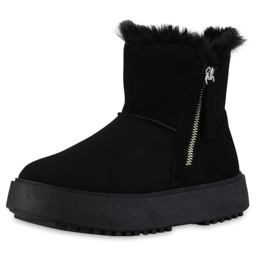 VAN HILL Damen Winter Boots Plateau Zipper Bequem Schuhe 216405 Schwarz 37 VAN HILL Damen Winter Boots Plateau Zipper Bequem Schuhe 216405 Schwarz 37 von VAN HILL