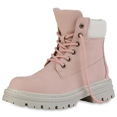 VAN HILL Damen Worker Boots Blockabsatz Plateau Vorne Bequem Schuhe 840542 213092 Rosa 36 VAN HILL Damen Worker Boots Blockabsatz Plateau Vorne Bequem Schuhe 840542 213092 Rosa 36 von VAN HILL