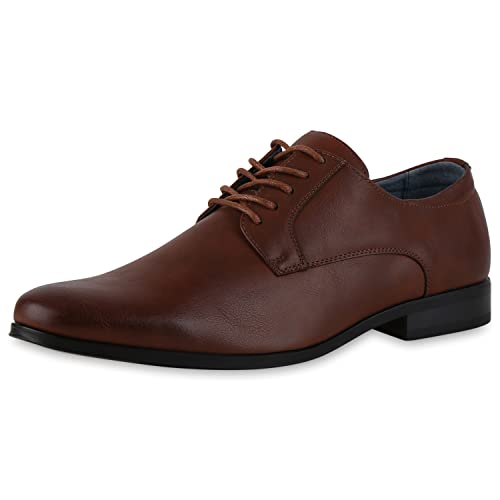 VAN HILL Herren Klassische Halbschuhe Blockabsatz Schuhe Freizeit Schnürer Elegante Schnürschuhe 208034 Hellbraun 45 von VAN HILL