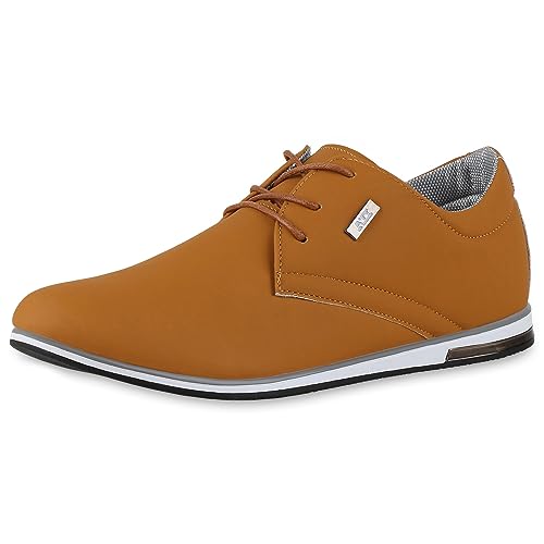 VAN HILL Herren Klassische Halbschuhe Flach Basic Bequem Schuhe 840516 213039 Hellbraun 40 von VAN HILL