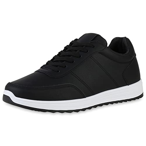 VAN HILL Herren Sneaker Low Flach Profilsohle Bequeme Schuhe 840417 212671 Schwarz 43 von VAN HILL