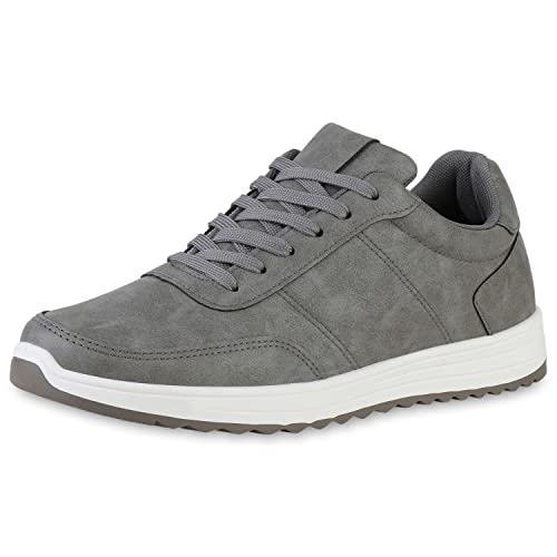 VAN HILL Herren Sneakerlow Flach Profilsohle Bequem Schuhe 840417 212673 Grau 41 von VAN HILL