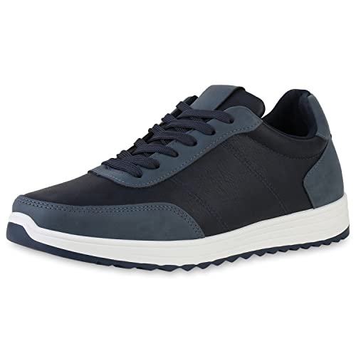 VAN HILL Herren Sneakerlow Flach Profilsohle Bequem Schuhe 840417 212674 Dunkelblau 41 von VAN HILL