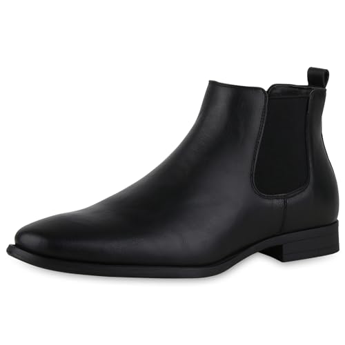 VAN HILL Stylische Herren Chelsea Boots Business Schuhe Stiefel 126701 Schwarz 44 von VAN HILL