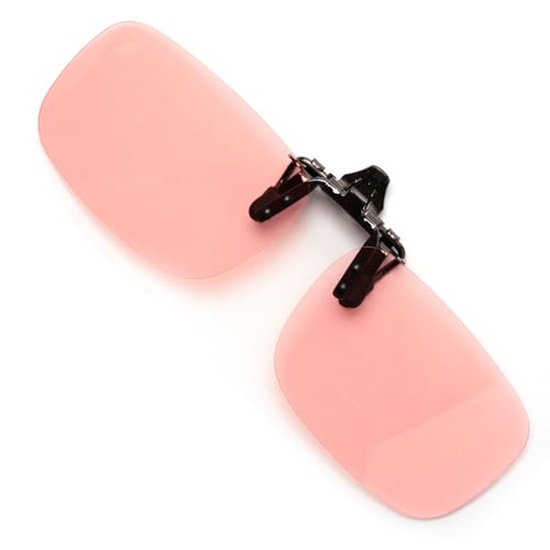 VANANA Rose Getönte Migränebrille Clip On Lichtempfindlichkeit Brille für fluoreszierende LED & Computer Bildschirme Blaulichtfilter Gläser, Rosentönt, 59 x 39 mm von VANANA