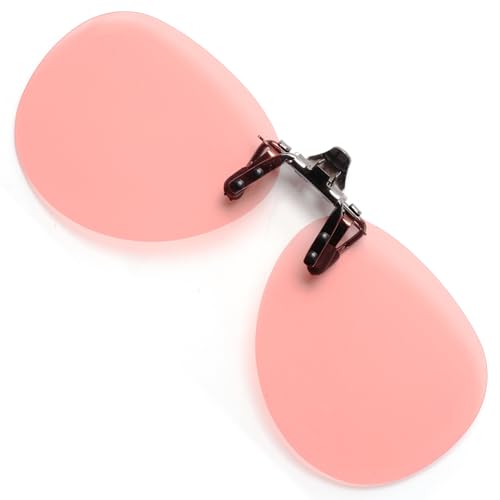 VANANA Rose Getönte Migränebrille Clip On Lichtempfindlichkeit Brille für fluoreszierende LED & Computer Bildschirme Blaulichtfilter Gläser, Rosentönt, 63 x 50 mm von VANANA