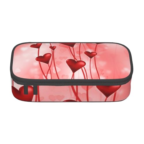 VANANI Abstraktes Herz Große Kapazität Federmäppchen, Multifunktionales Federmäppchen, Schreibwaren Aufbewahrungsbedarf für Büro und Schule, Schwarz , Einheitsgröße, Kosmetiktasche von VANANI
