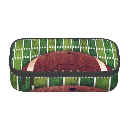 VANANI American Football Feld und Ball Große Kapazität Federmäppchen Multifunktionales Federmäppchen Schreibwaren Aufbewahrungsbedarf für Büro und Schule, Schwarz , Einheitsgröße, Kosmetiktasche von VANANI