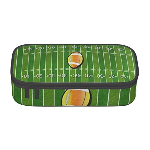 VANANI American Football Field Ball Sport Große Kapazität Federmäppchen Multifunktionales Federmäppchen Schreibwaren Aufbewahrung Zubehör für Büro und Schule, Schwarz , Einheitsgröße, Kosmetiktasche von VANANI