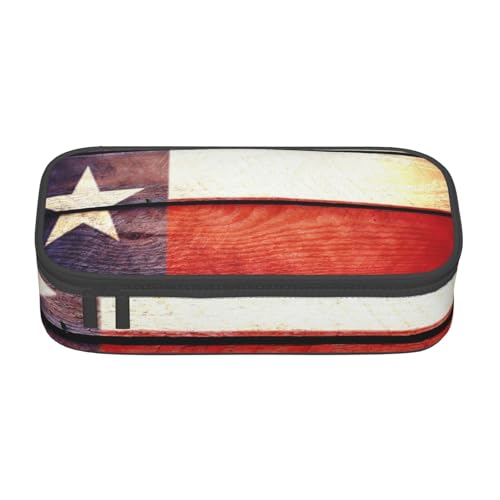 VANANI Amerikanische Flagge Muster Große Kapazität Federmäppchen Multifunktionales Federmäppchen Schreibwaren Aufbewahrung Zubehör für Büro und Schule, Schwarz , Einheitsgröße, Kosmetiktasche von VANANI