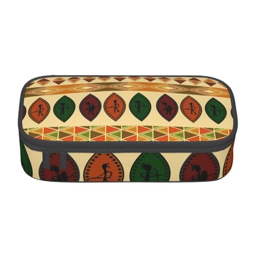 VANANI Böhmischer Stil, traditionelles afrikanisches Muster, große Kapazität, Federmäppchen, multifunktionales Federmäppchen, Schreibwaren-Aufbewahrungszubehör für Büro und Schule., Schwarz , von VANANI
