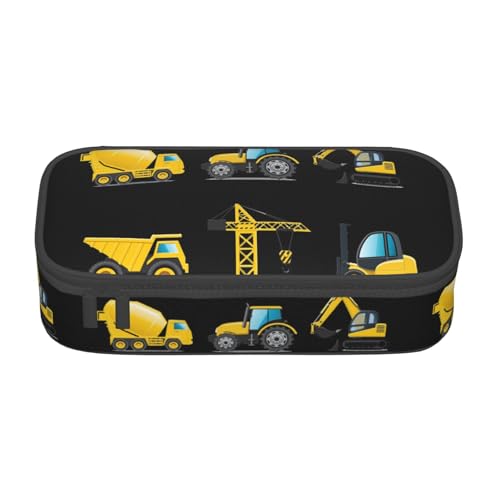 VANANI Cartoon Heavy Machinery Truck Große Kapazität Federmäppchen Multifunktionales Federmäppchen Schreibwaren Aufbewahrungsbedarf für Büro und Schule, Schwarz , Einheitsgröße, Kosmetiktasche von VANANI
