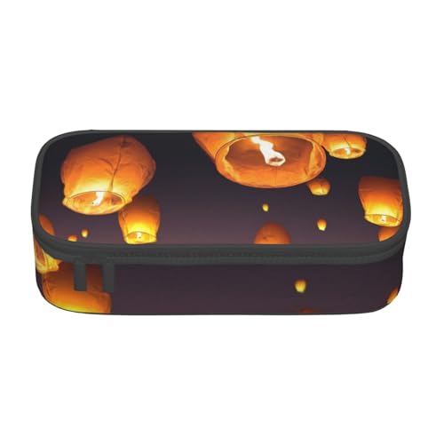 VANANI Chinesische fliegende Laternen Große Kapazität Federmäppchen Multifunktionales Federmäppchen Schreibwaren Aufbewahrungsbedarf für Büro und Schule, Schwarz , Einheitsgröße, Kosmetiktasche von VANANI