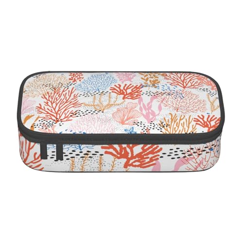 VANANI Coral Reef Federmäppchen mit großer Kapazität, multifunktionales Federmäppchen, Schreibwaren-Aufbewahrungszubehör für Büro und Schule, Schwarz , Einheitsgröße, Kosmetiktasche von VANANI